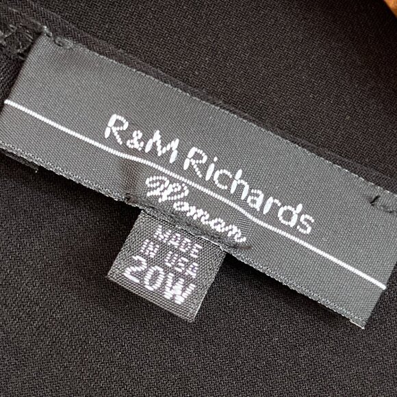 R&M Richards 20W Knit Open Jacket Duster Cardigan Black Liquid Knit Stretch Plus - Picture 3 of 4